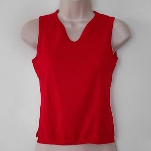Red Sleeveless Casual Top